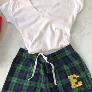 white v cut shirt and shorts